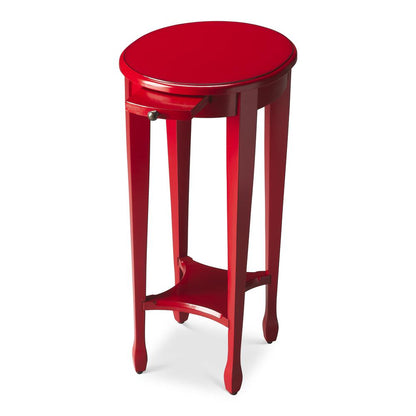Arielle Round 12.5"W Side Table, Red