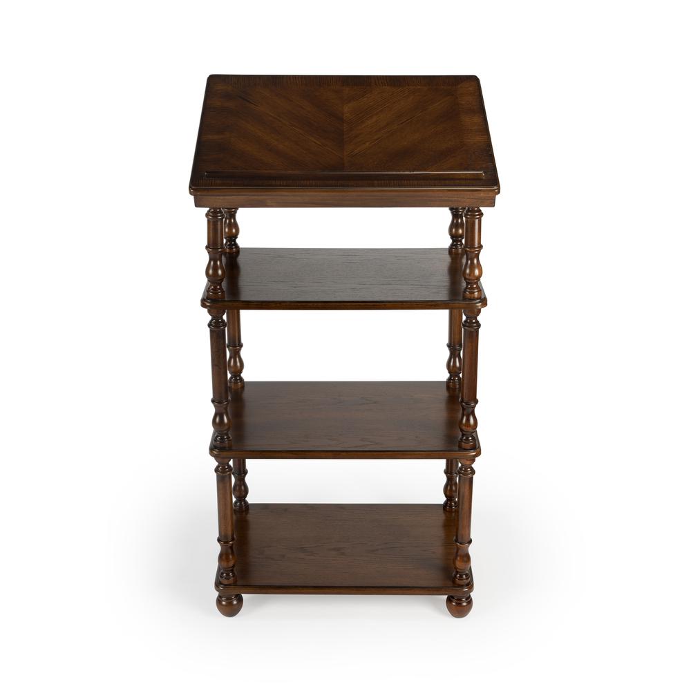 Alden 4-Tier Library Stand, Medium Brown