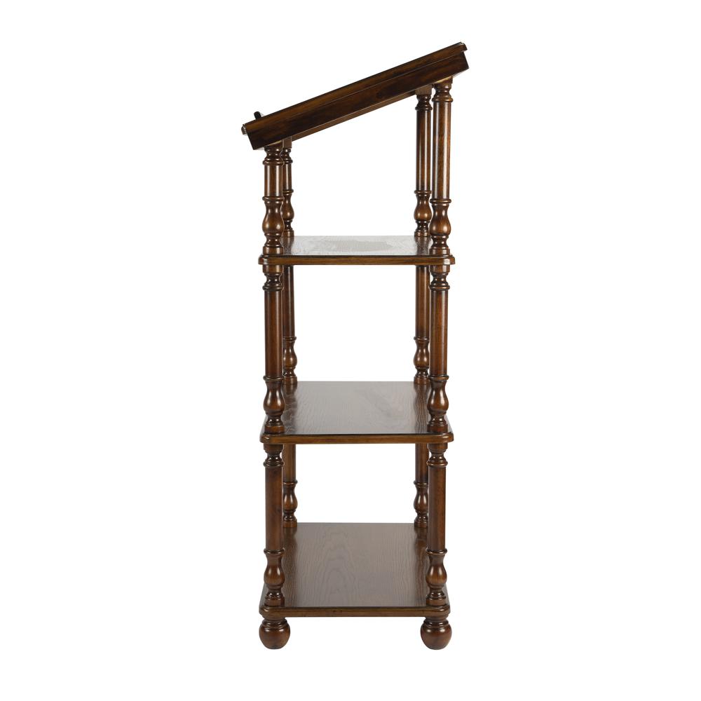 Alden 4-Tier Library Stand, Medium Brown