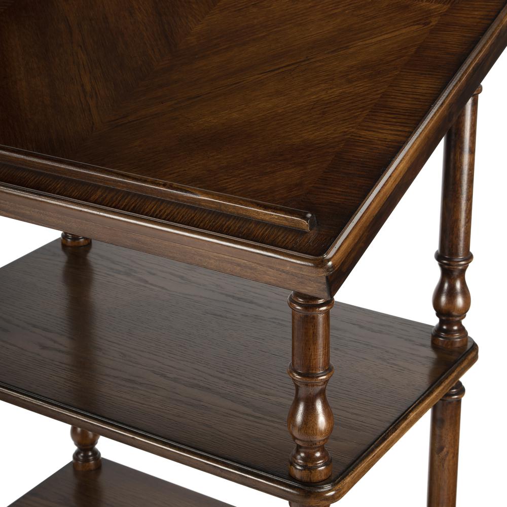 Alden 4-Tier Library Stand, Medium Brown