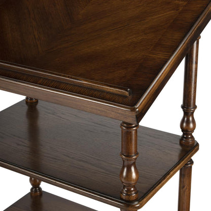Alden 4-Tier Library Stand, Medium Brown