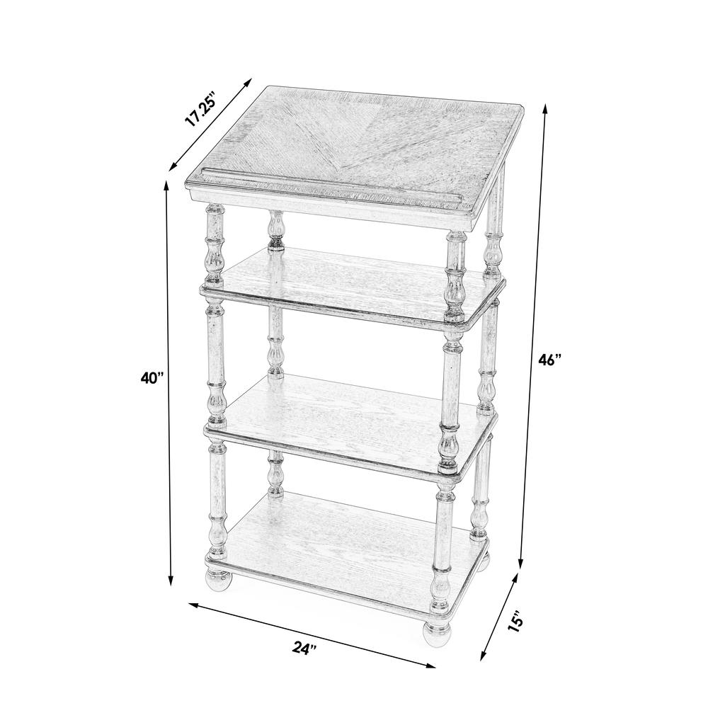 Alden 4-Tier Library Stand, Medium Brown