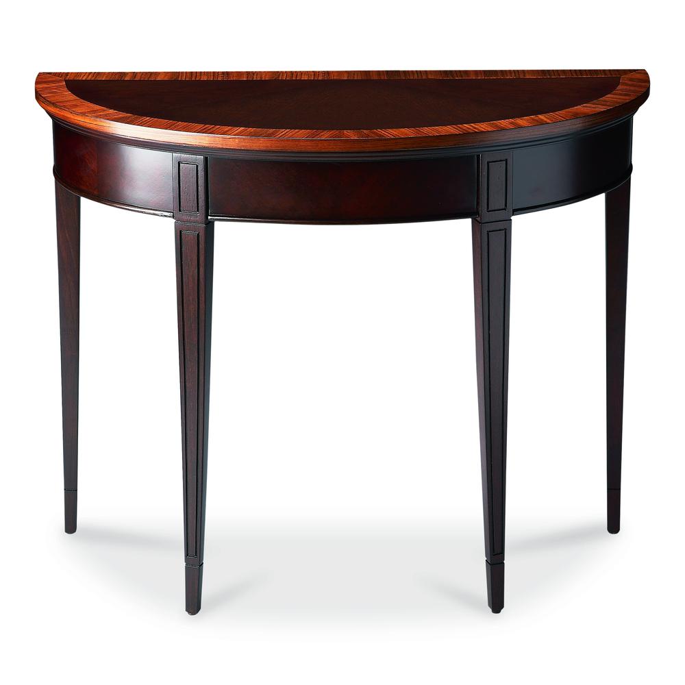 Hampton 36" Demilune Console Table, Dark Brown