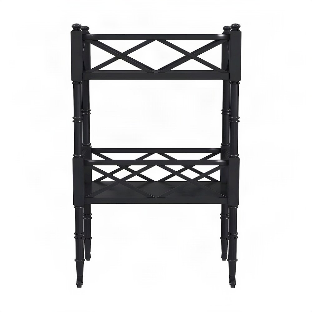 Starlight Canyon Home Small Bar Cart with 2-Tier Shelves and Casters, Black
