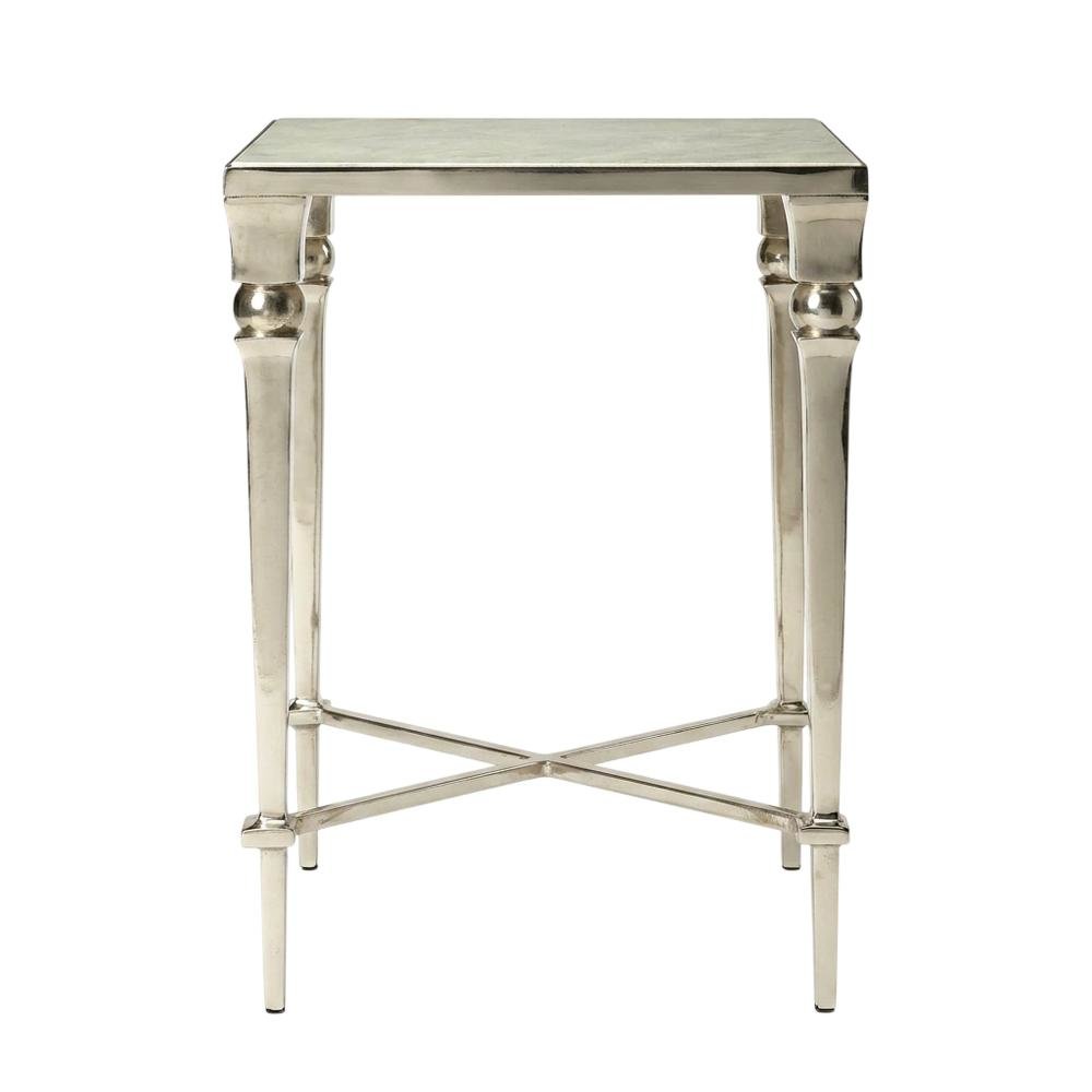 Square End Table with Marble Top, Modern Accent Side Table for Living Room
