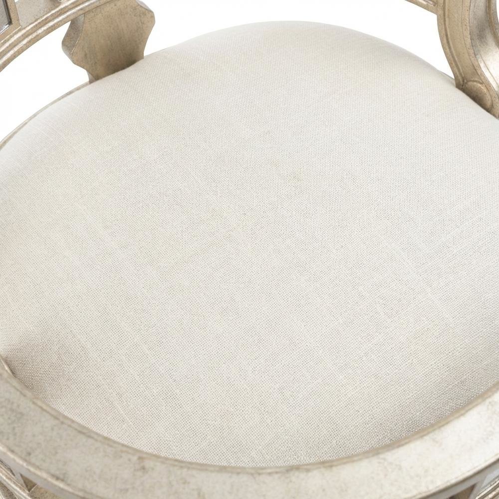 Mirrored Vanity Stool, Modern Oval Accent Seat for Bedroom Dressing Table