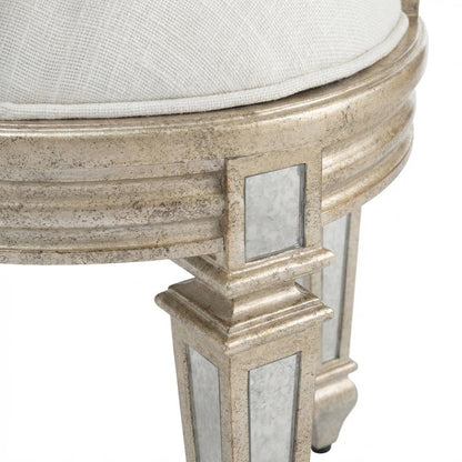 Mirrored Vanity Stool, Modern Oval Accent Seat for Bedroom Dressing Table