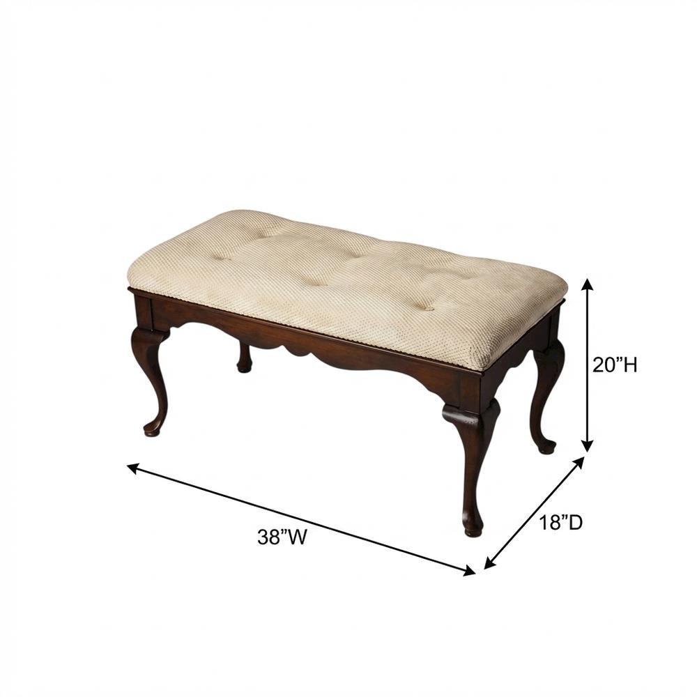 Traditional Upholstered Bench with Wood Frame, Accent Seat for Entryway