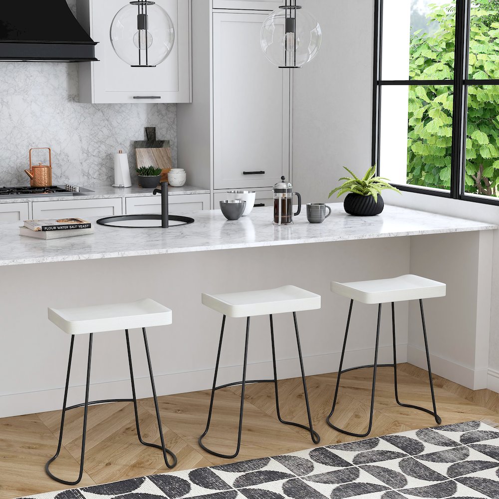 Alton Backless Wood  25.5" Counter Stool, Multi-Color