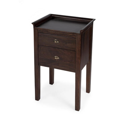 Gabriel Solid Wood Side Table, Dark Brown