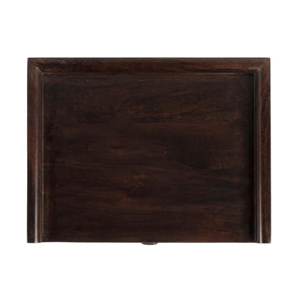 Gabriel Solid Wood Side Table, Dark Brown
