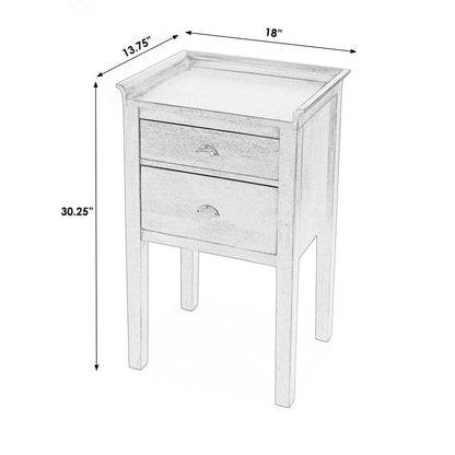 Gabriel Solid Wood Side Table, Dark Brown