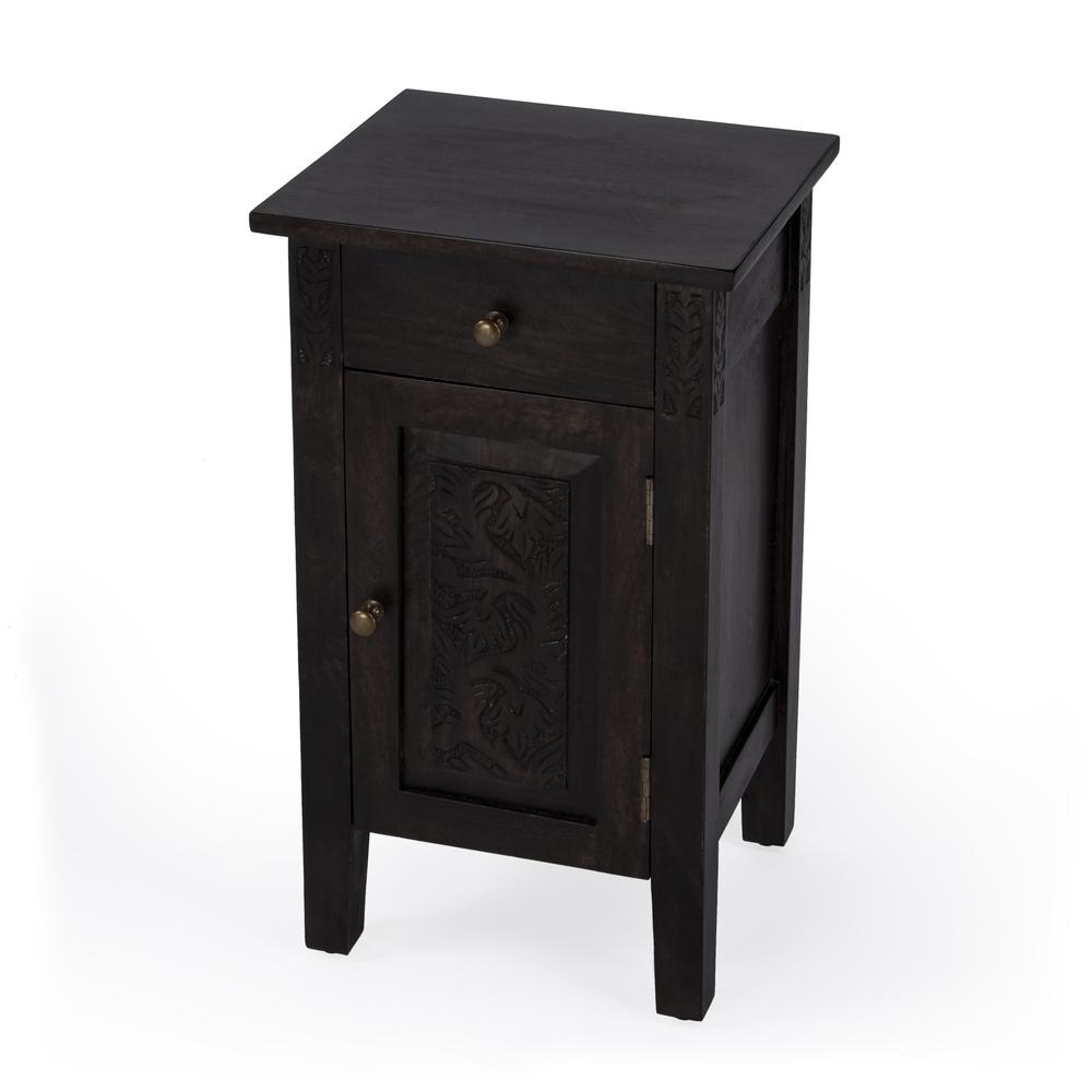 Switra 1 door 1 drawer End Table, Dark Brown