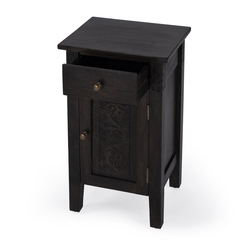 Switra 1 door 1 drawer End Table, Dark Brown