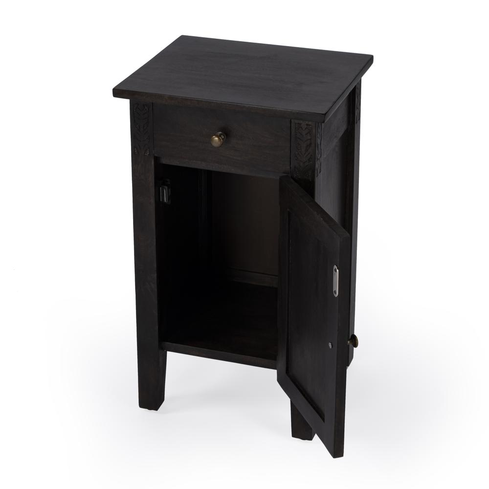 Switra 1 door 1 drawer End Table, Dark Brown