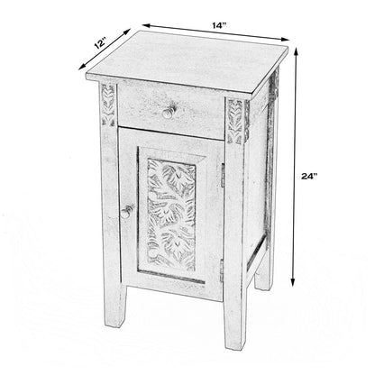 Switra 1 door 1 drawer End Table, Dark Brown