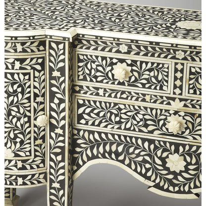 Vivienne Bone Inlay 57.25"W Buffet, Black