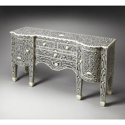 Vivienne Bone Inlay 57.25"W Buffet, Black