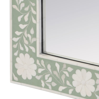 16 in. W x 24 in. H Rectangular Hanging Accent Wall Mirror, Green, White