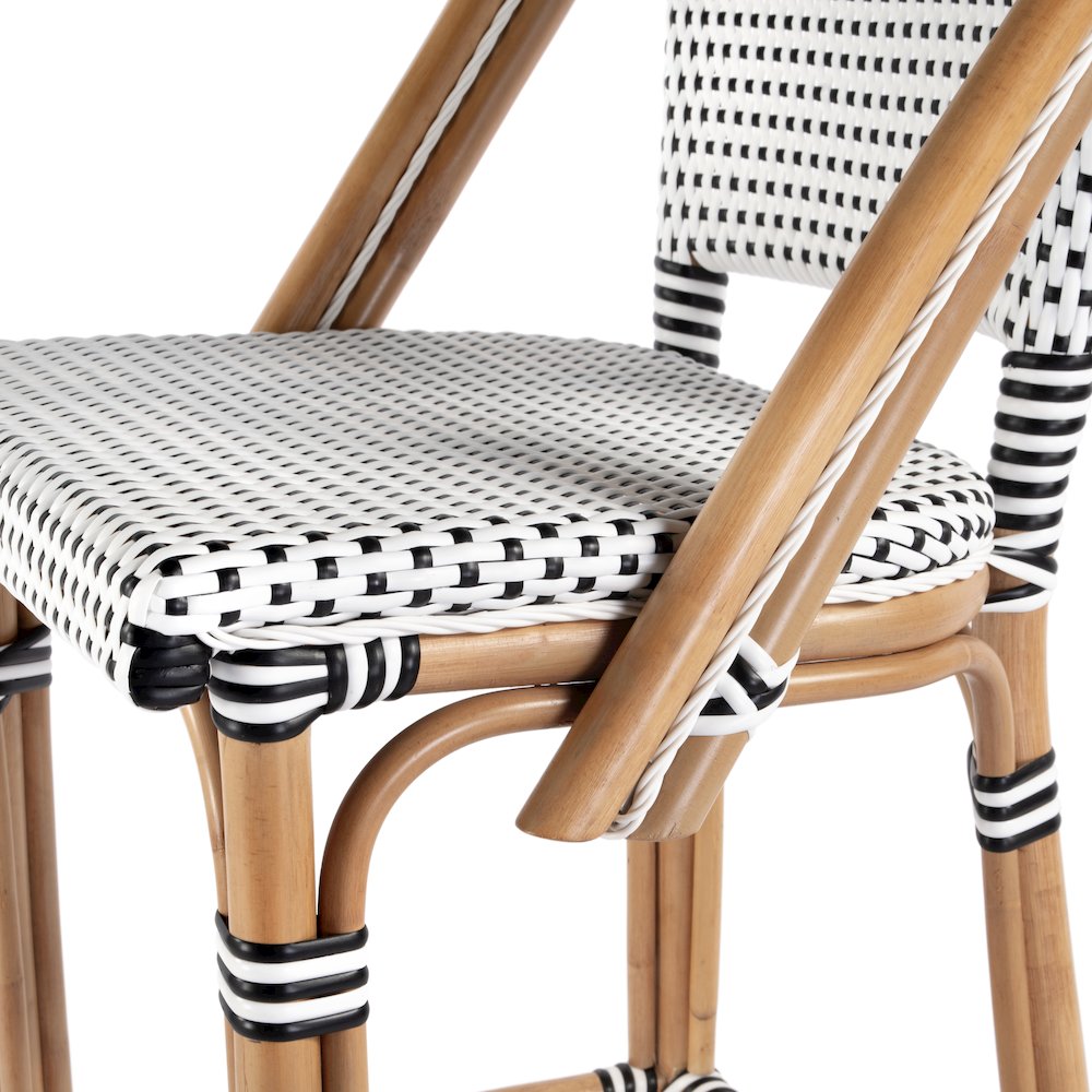 Lila Rattan 28 in. Seat Height Bar Stool with Back and Footrest
