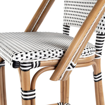 Lila Rattan 28 in. Seat Height Bar Stool with Back and Footrest