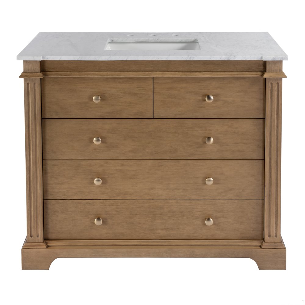 Rachelle 42 in. W Single Sink Bathroom Vanity Set, Light Brown