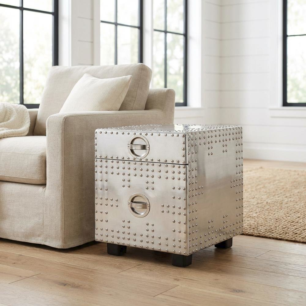 Industrial Chic Silver Metal File Cabinet For Office And Home Use