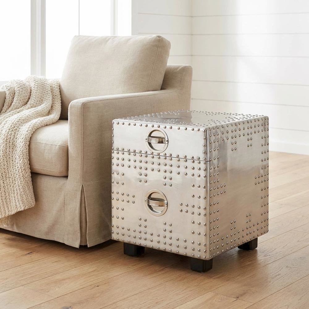 Industrial Chic Silver Metal File Cabinet For Office And Home Use