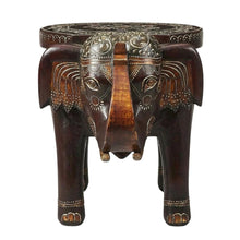 Round Hand Painted Accent Table, Boho Eclectic Side Table for Living Room