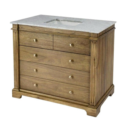 42 Inch Bathroom Vanity with Top – Light Brown Vanity Cabinet Design