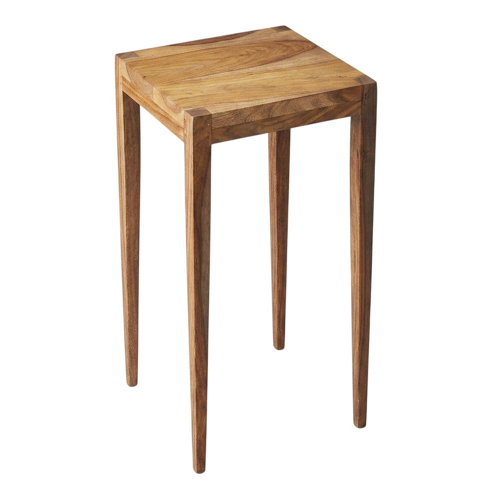 Distressed Wood Scatter Table, Mid-Century Modern Side Table, Brown