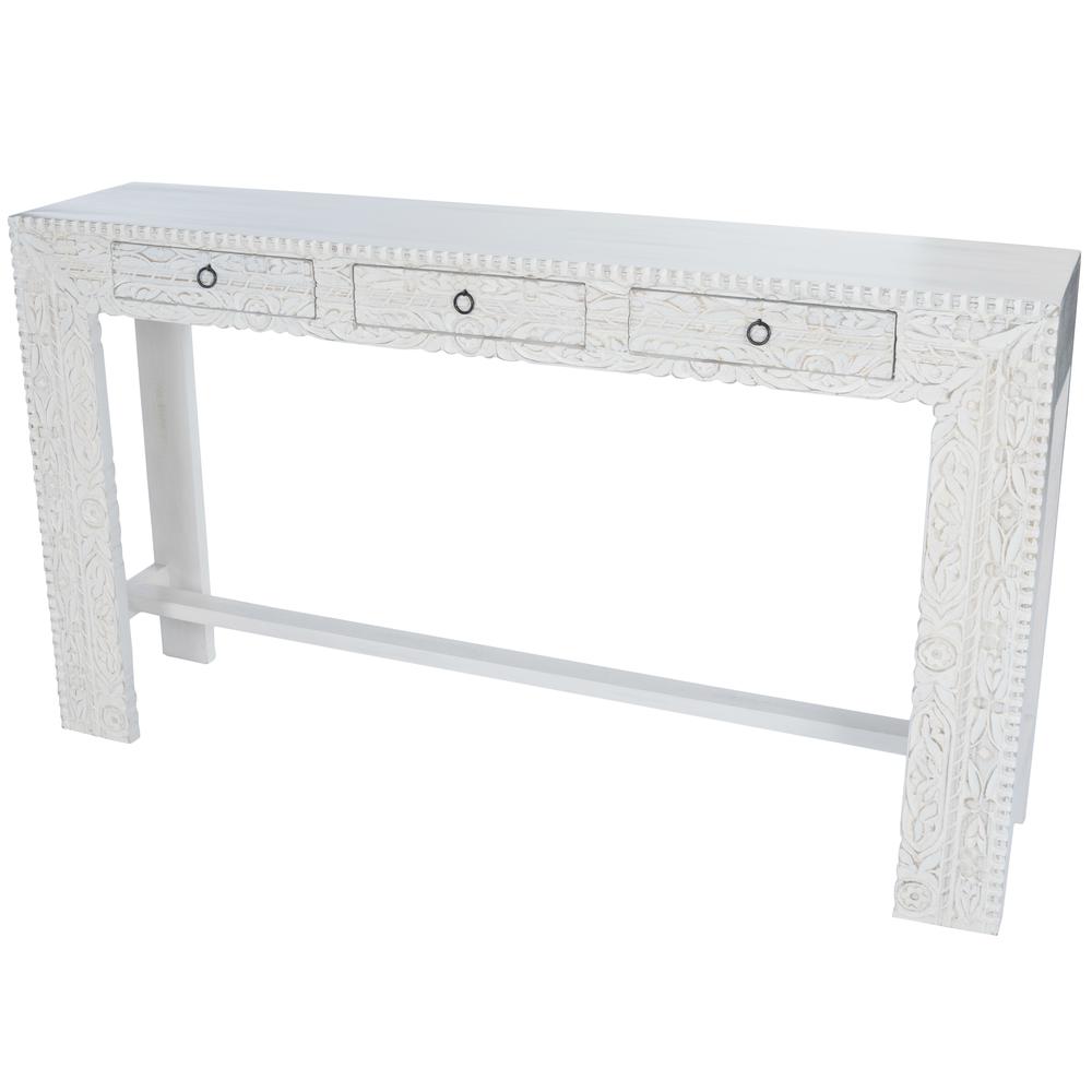 Janta Rectangular Console Table, White