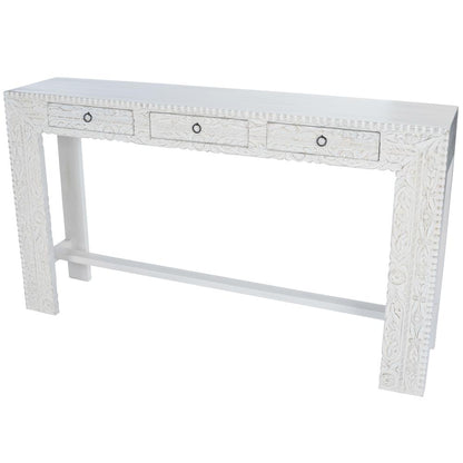 Janta Rectangular Console Table, White