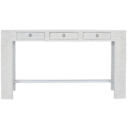Janta Rectangular Console Table, White