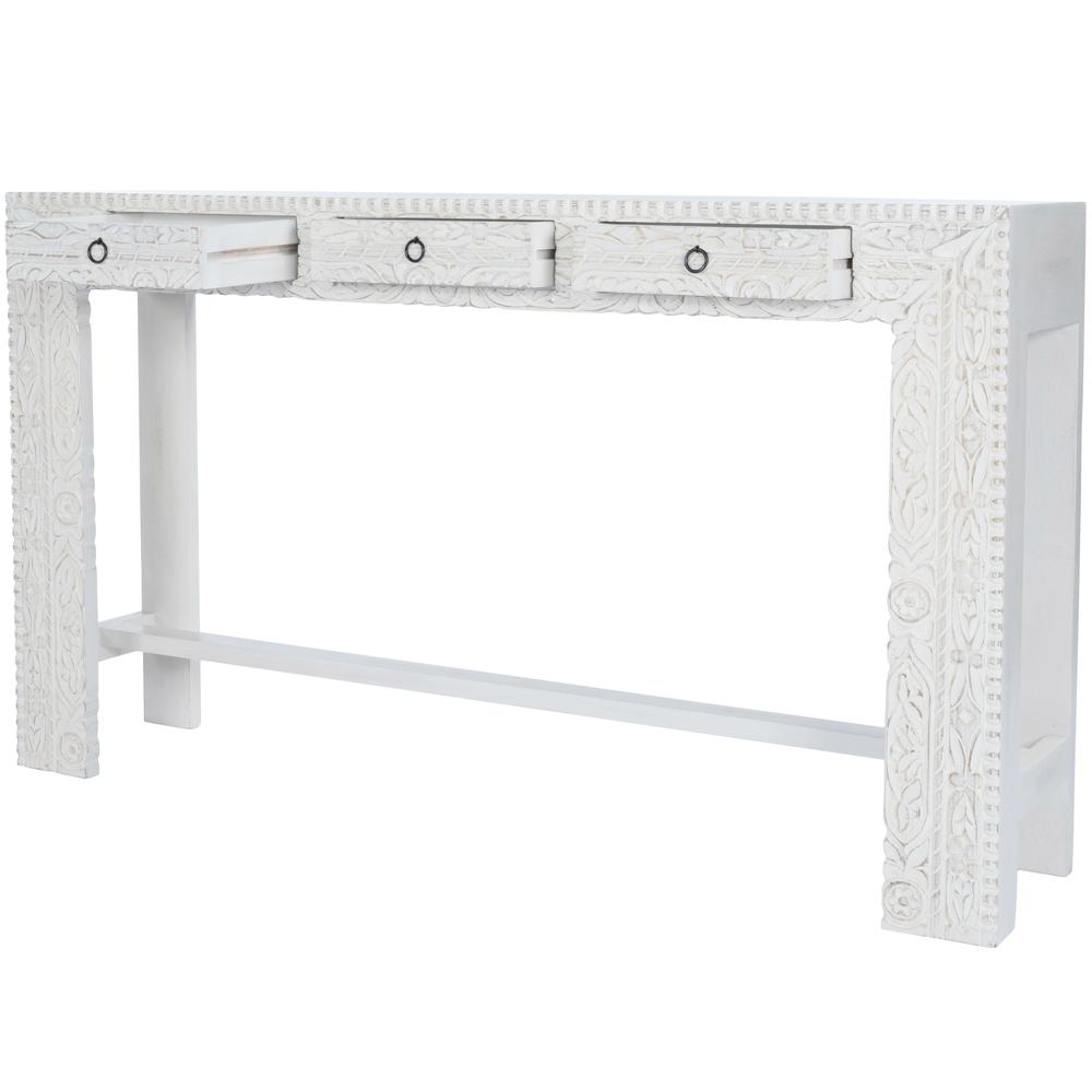 Janta Rectangular Console Table, White
