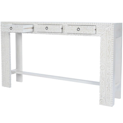Janta Rectangular Console Table, White