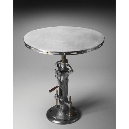 Fenwick Round Metal 31.5"W  Adjustable Hall/Pub Table, Silver