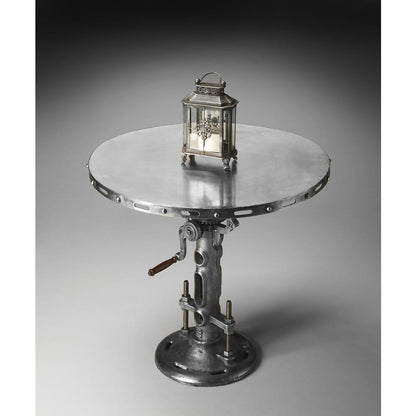 Fenwick Round Metal 31.5"W  Adjustable Hall/Pub Table, Silver