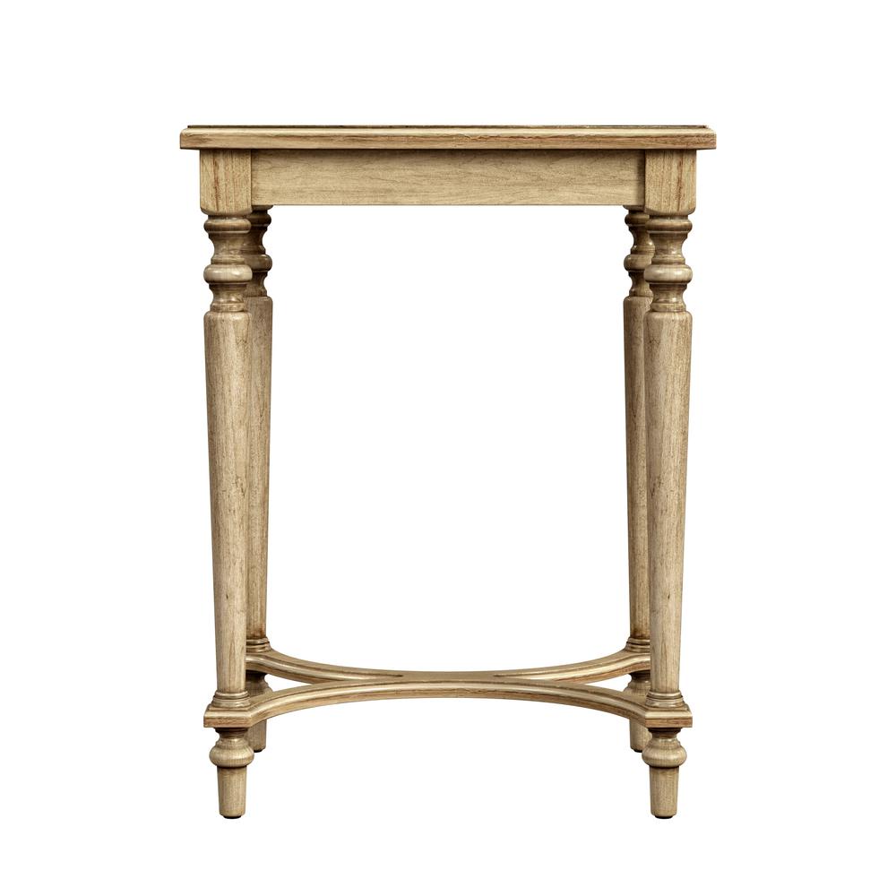 Tyler Solid Wood Inlay Side Table, Beige