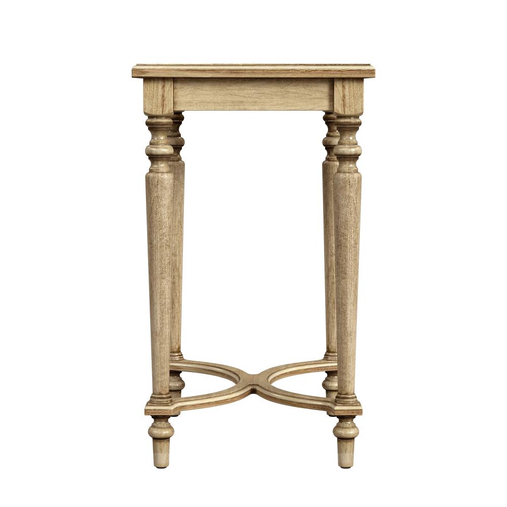Tyler Solid Wood Inlay Side Table, Beige