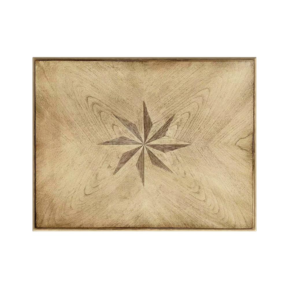 Tyler Solid Wood Inlay Side Table, Beige