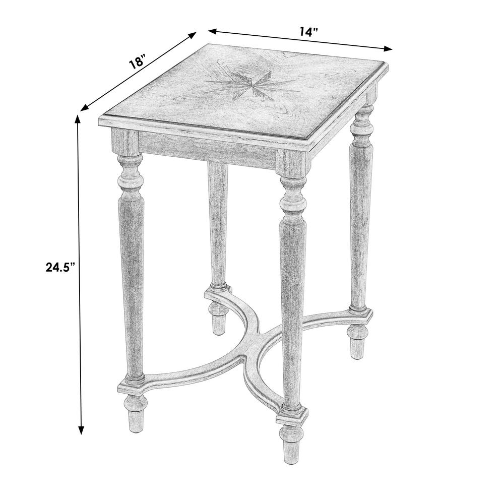 Tyler Solid Wood Inlay Side Table, Beige