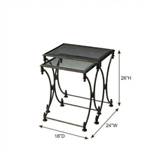 Metal Nesting Tables Set of 2, Transitional Side Table for Living Room