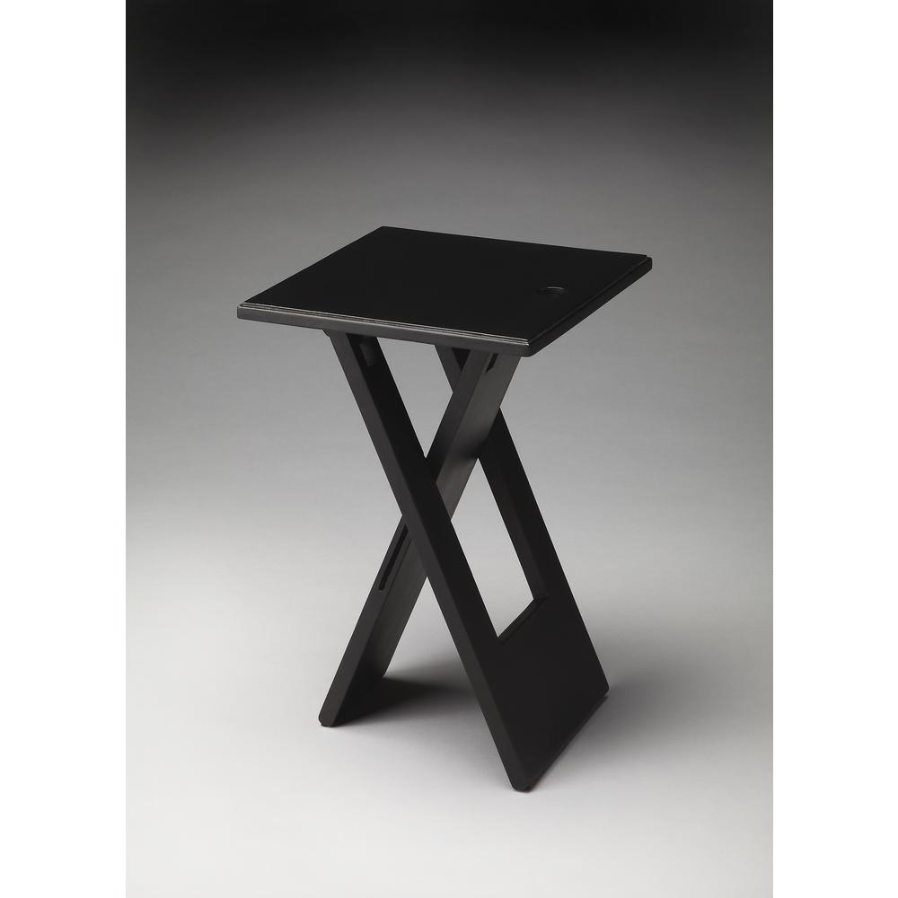 Hammond Folding Side Table, Black