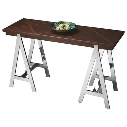 Maxim Leather & Metal Console Table, Multi-Color