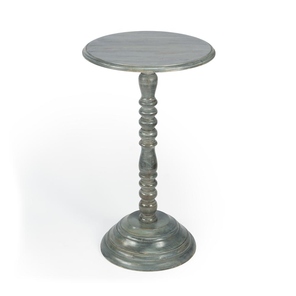 Dani Round Pedestal 16"W Side Table, Gray