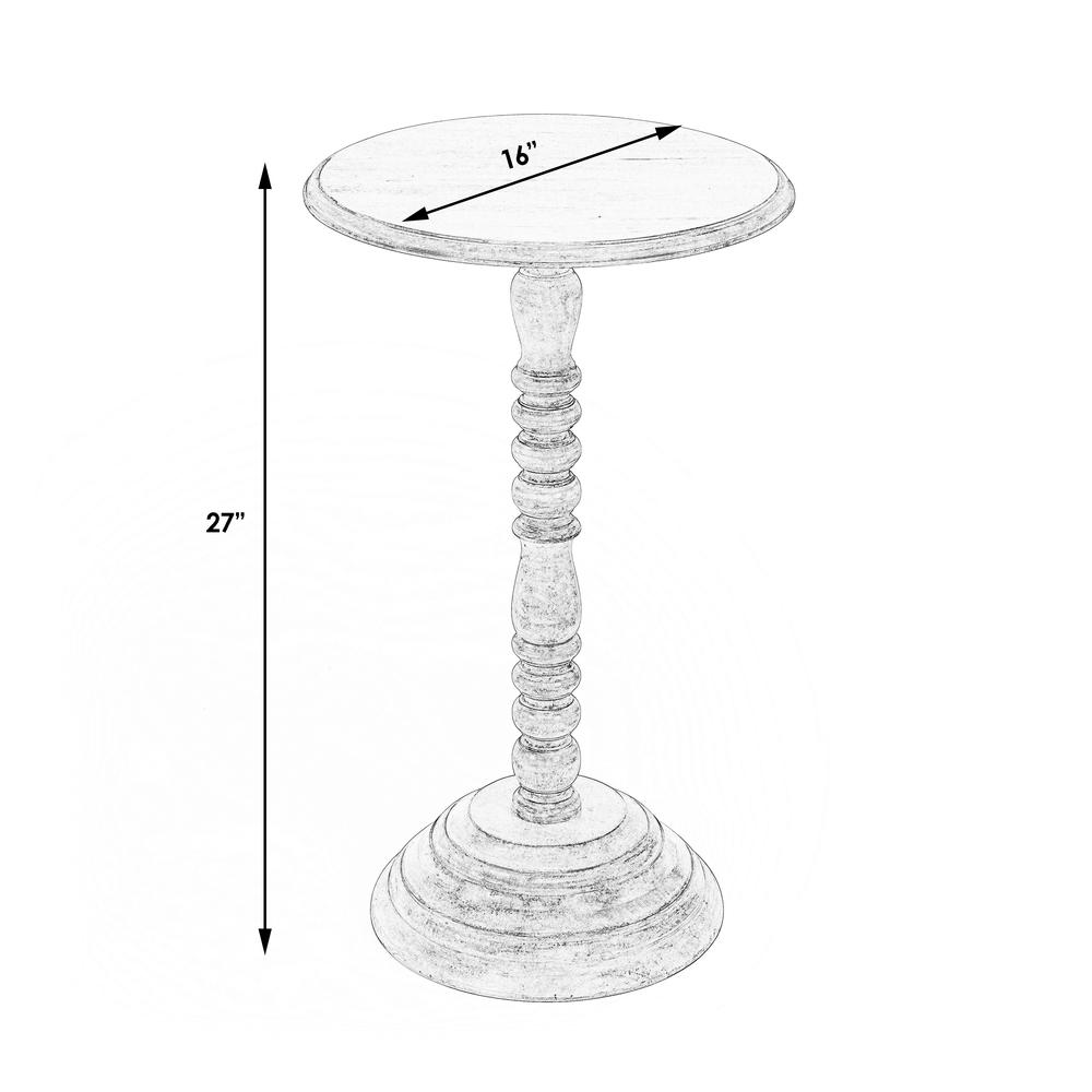 Dani Round Pedestal 16"W Side Table, Gray