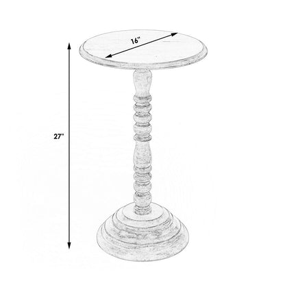 Dani Round Pedestal 16"W Side Table, Gray