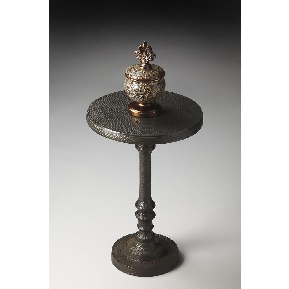 Tanya Metal Pedestal Side Table, Bronze