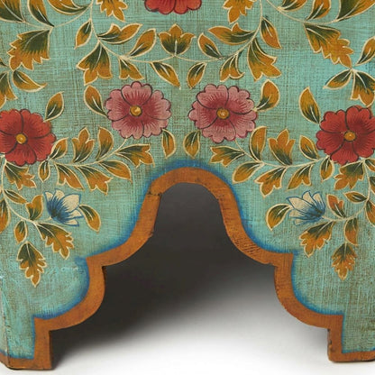 Octagonal Hand Painted Coffee Table, Boho Eclectic Accent Table for Living Room